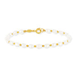 Parure or 375 perles de culture de chine collier bracelet - vue D2