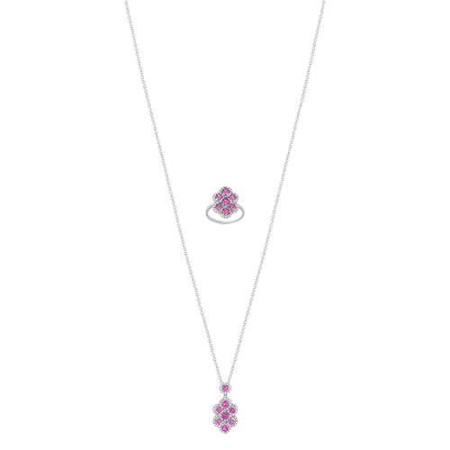 925 zilver bezet met imitatie rozen en zirkonia's