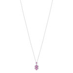 Parure argent 925 pierres imitation roses et zirconias - vue D1