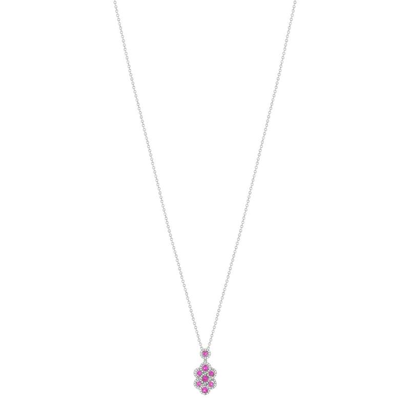 Parure argent 925 pierres imitation roses et zirconias - vue D1