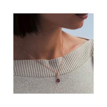 Pendentif or 375 rose diamant et grenat rhodolite pourpre