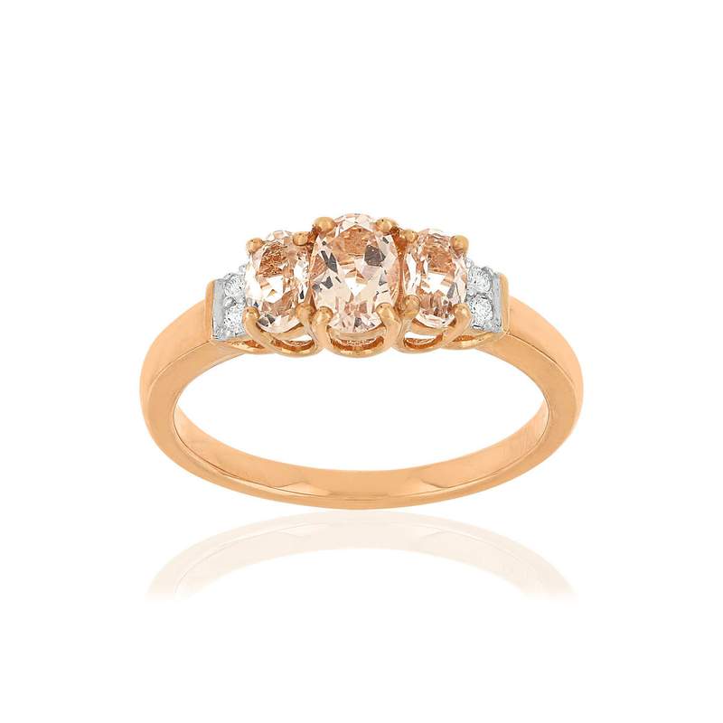 Bague MATY Or 375 2 tons Diamants et Morganites - vue 1
