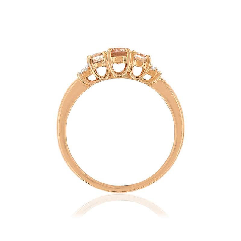 Bague MATY Or 375 2 tons Diamants et Morganites - vue 2