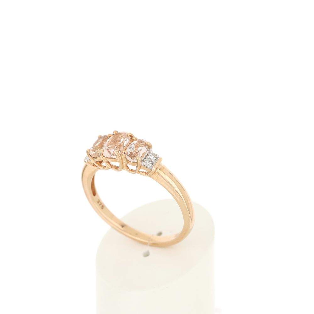 Bague MATY Or 375 2 tons Diamants et Morganites - vue 3
