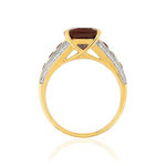 Bague or 375 2 tons diamants et grenats - vue 2