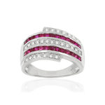 Bague MATY Or 750 Rubis et Diamants - vue 1