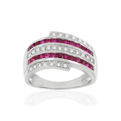 Bague MATY Or 750 Rubis et Diamants