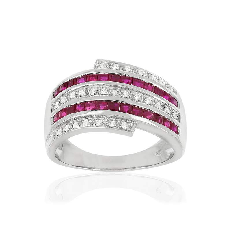 Bague MATY Or 750 Rubis et Diamants - vue 1
