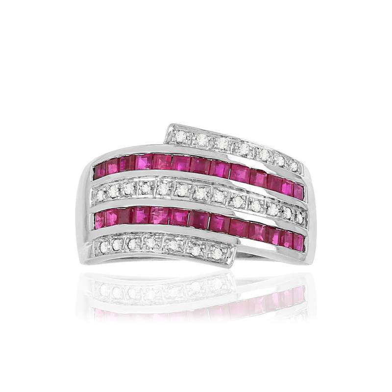 Bague MATY Or 750 Rubis et Diamants - vue 3