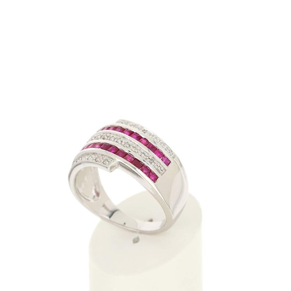 Bague MATY Or 750 Rubis et Diamants - vue 3