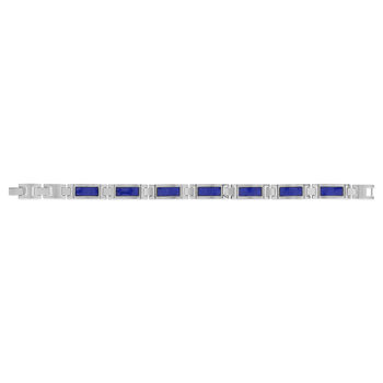 Bracelet acier inoxydable carbone bleu 21 cm