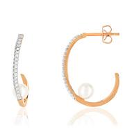 Boucles d'oreilles MATY Plaqué or perles zirconia