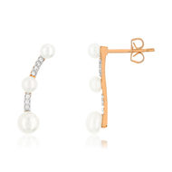 Boucles d'oreilles MATY Plaqué or rose perles zirc