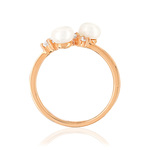 Bague MATY Plaqué or rose perles zirconia - vue 2