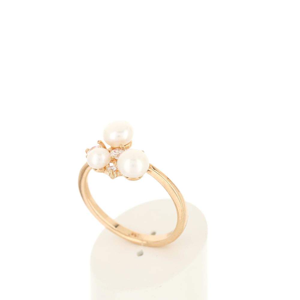 Bague MATY Plaqué or rose perles zirconia - vue 3