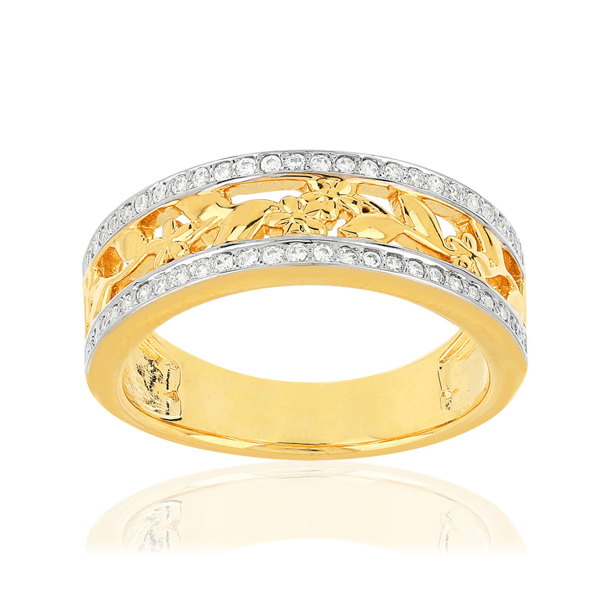 Bague MATY Plaqué or Zirconias - vue V1