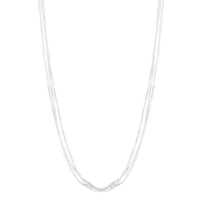 Collier argent 925 triple rang 45 cm - vue 1