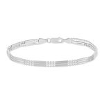 Silver bracelet 925 triple row 19 cm - view 2