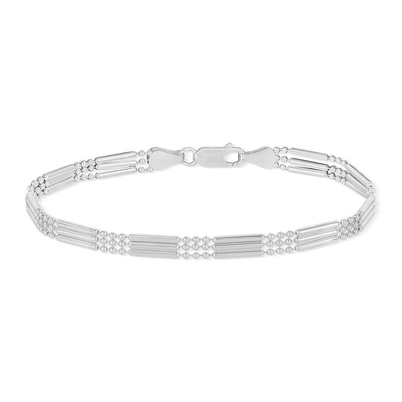Bracelet argent 925 triple rang 19 cm - vue 2