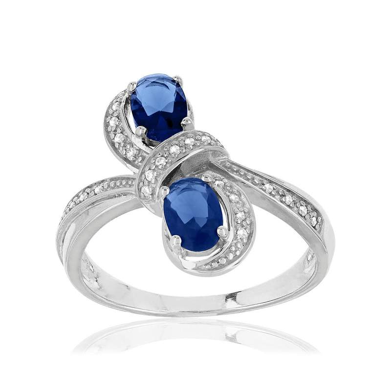 Bague MATY Or 750 blanc Saphirs et Diamants séduct - vue 1