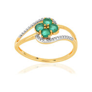 Bague MATY Or 375 2 tons émeraudes et diamants