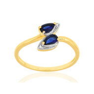 Bague MATY Or 375 jaune Saphirs et Diamants