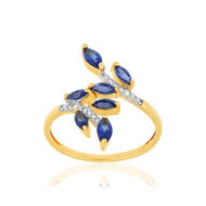 Bague MATY Or 375 jaune Saphirs et Diamants