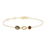 Bracelet or 375 jaune quartz et grenat rhodolite 19 cm - vue 2