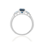 Bague or 375 blanc topazes et diamants - vue 2