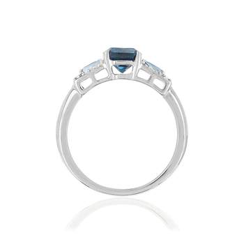 375 witgouden topaas en diamanten ring