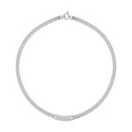 Collier argent 925 maille souple zirconias 43 cm - vue 1