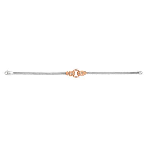Bracelet argent 925 2 tons panthères zirconias 18 cm