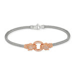 Bracelet argent 925 2 tons panthères zirconias 18 cm - vue 2