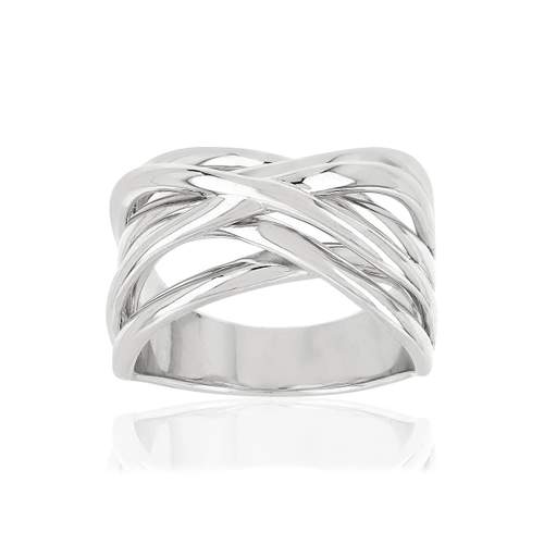 Bague argent 925 anneaux entrelacés