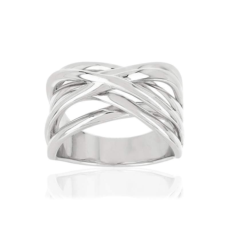 Bague argent 925 anneaux entrelacés - vue 1