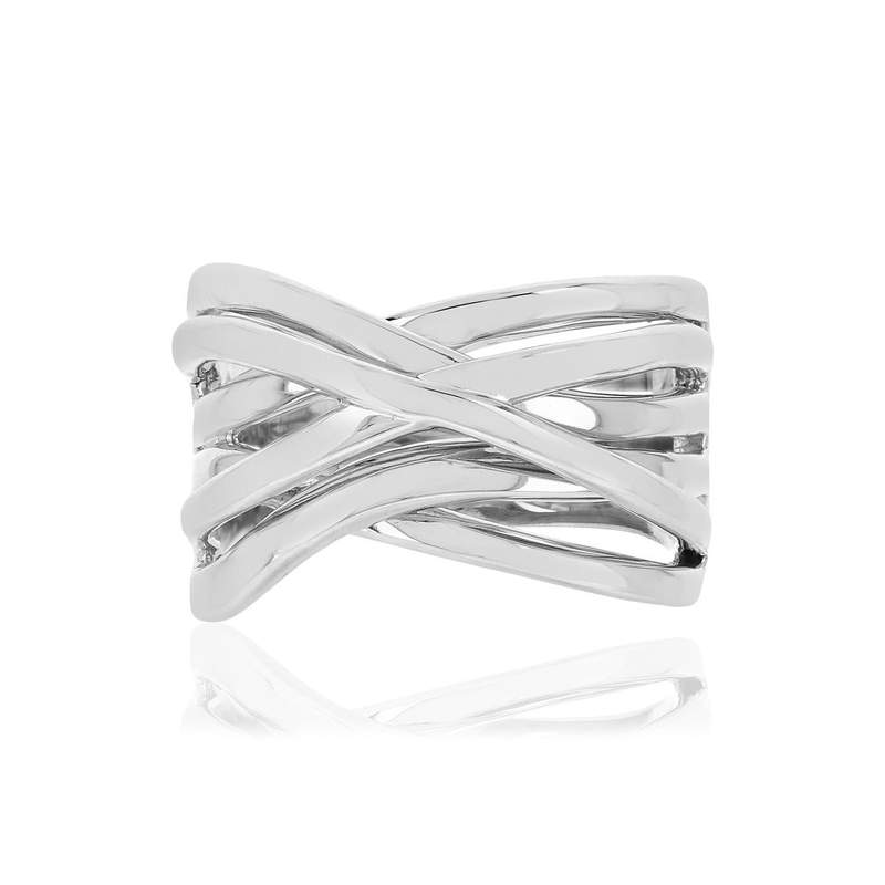 Bague argent 925 anneaux entrelacés - vue 3