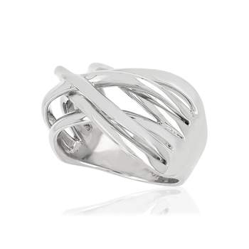 925 zilveren ring met in elkaar gevlochten ringen