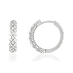 Créoles argent 925 zirconias 20 mm - vue 1