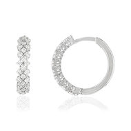 Créoles argent 925 zirconias 20 mm