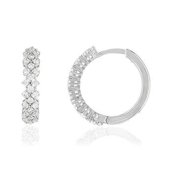 Silver hoop earrings 925 zirconias 20 mm