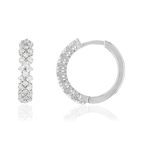 Créoles argent 925 zirconias 20 mm