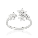 Bague argent 925 fleurs zirconias - vue 1