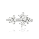 Bague argent 925 fleurs zirconias - vue 3