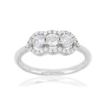 Bague argent 925 zirconias - vue 1
