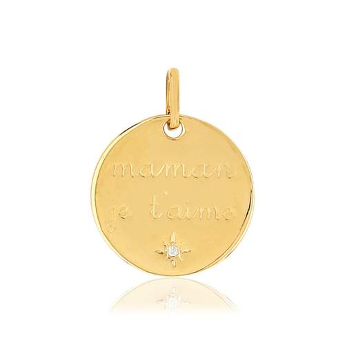 Medaille MATY Plaqué or Zirconia