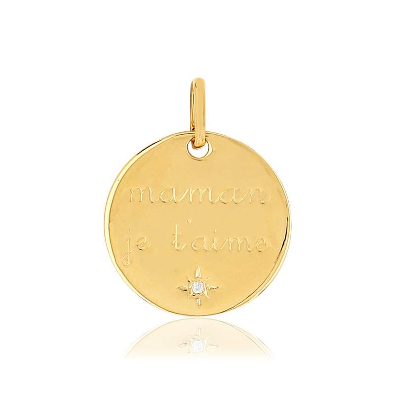 Medaille MATY Plaqué or Zirconia - vue 1