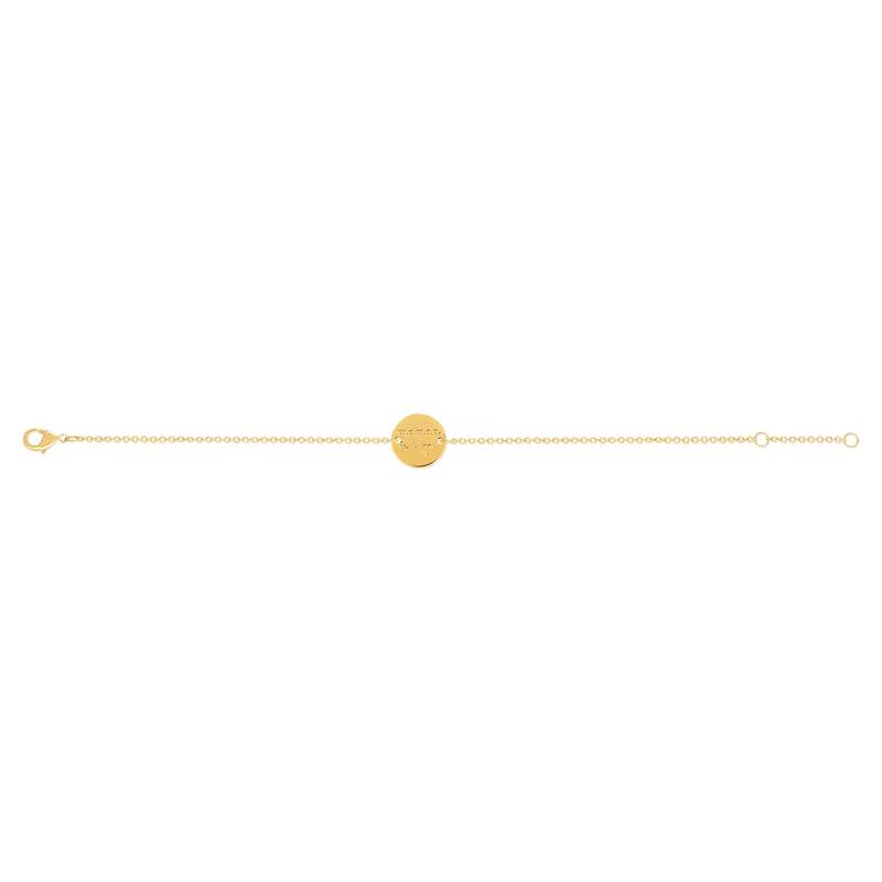 Bracelet plaqué or médaille maman je t'aime 18 cm - vue 1