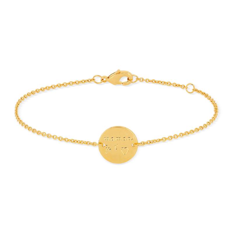 Bracelet plaqué or médaille maman je t'aime 18 cm - vue 2