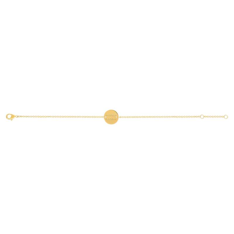 Bracelet plaqué or médaille maman d'amour 18 cm - vue 1