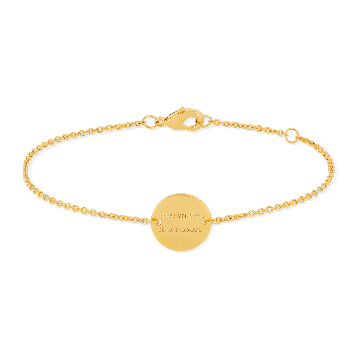 Bracelet plaqué or médaille maman d'amour 18 cm - vue 2